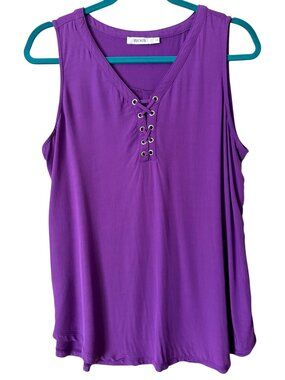 Ricki's Women's Purple Lace Up Grommet Sleeveless Tank Top Size Large